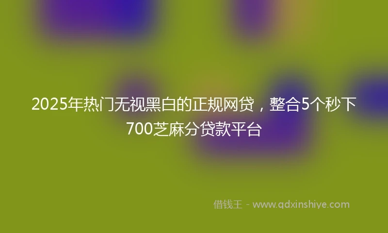 2025年热门无视黑白的正规网贷，整合5个秒下700芝麻分贷款平台