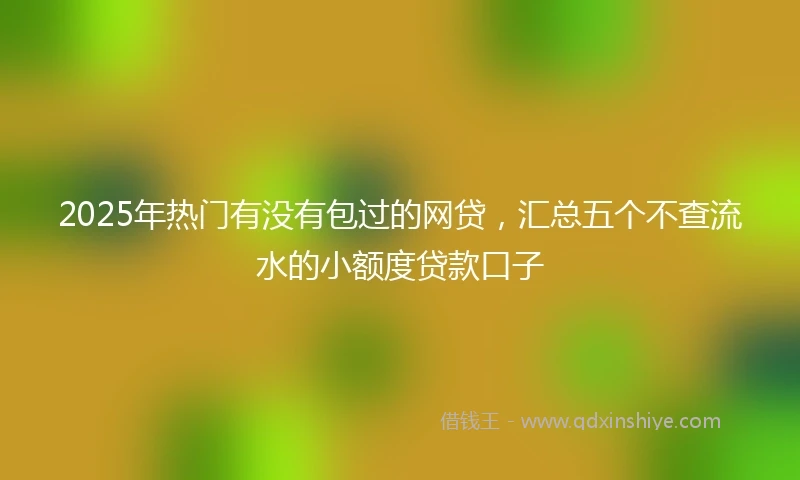 2025年热门有没有包过的网贷，汇总五个不查流水的小额度贷款口子