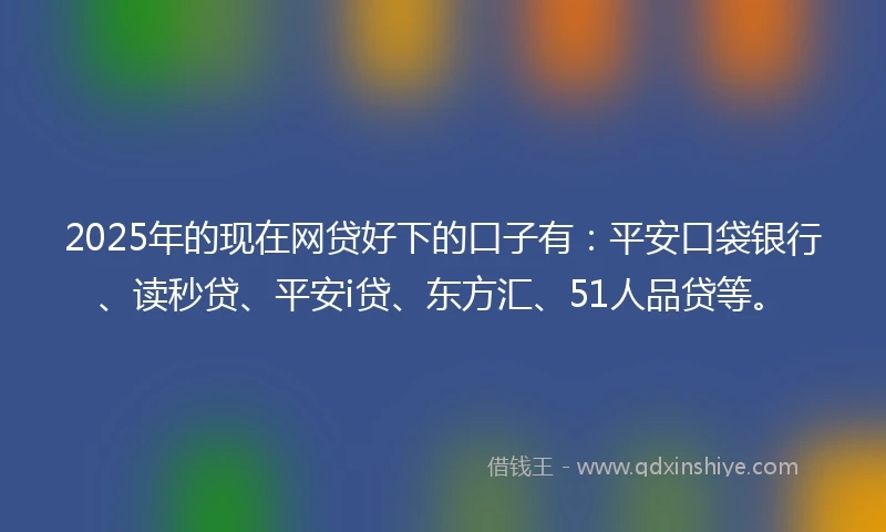 2025年的现在网贷好下的口子有：平安口袋银行、读秒贷、平安i贷、东方汇、51人品贷等。
