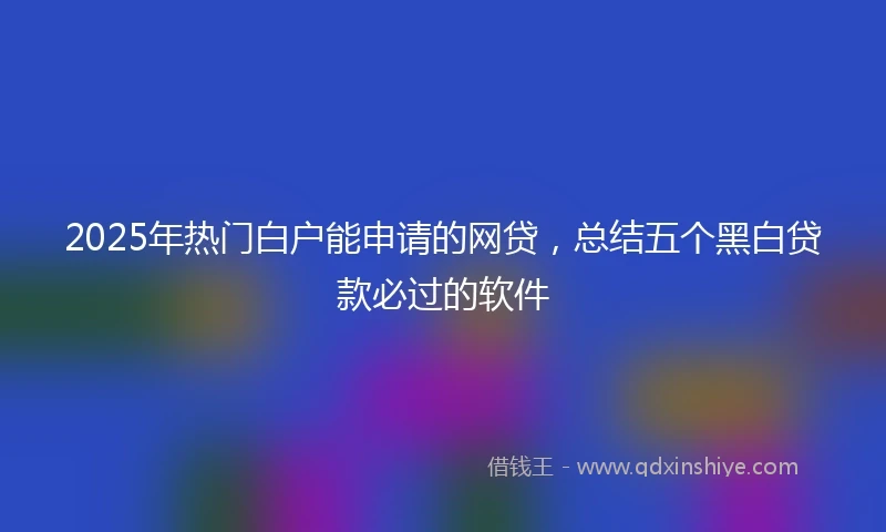 2025年热门白户能申请的网贷，总结五个黑白贷款必过的软件