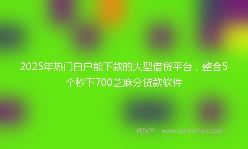 2025年热门白户能下款的大型借贷平台，整合5个秒下700芝麻分贷款软件