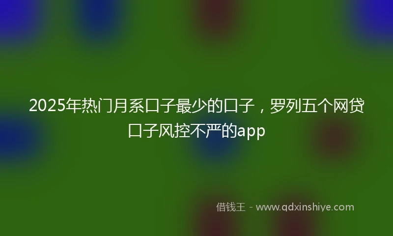 2025年热门月系口子最少的口子，罗列五个网贷口子风控不严的app