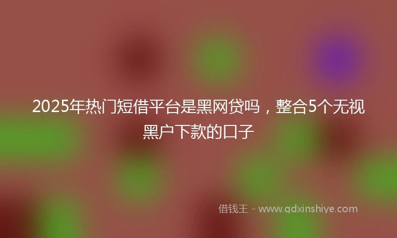 2025年热门短借平台是黑网贷吗，整合5个无视黑户下款的口子