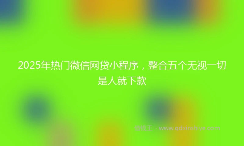 2025年热门微信网贷小程序，整合五个无视一切是人就下款