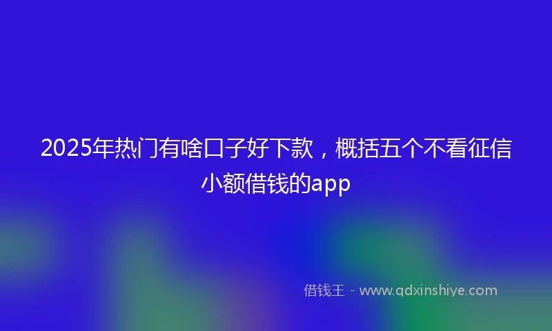 2025年热门有啥口子好下款，概括五个不看征信小额借钱的app