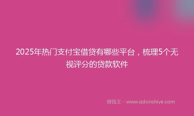 2025年热门支付宝借贷有哪些平台，梳理5个无视评分的贷款软件