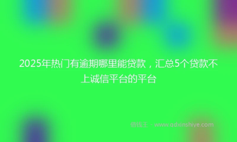 2025年热门有逾期哪里能贷款，汇总5个贷款不上诚信平台的平台