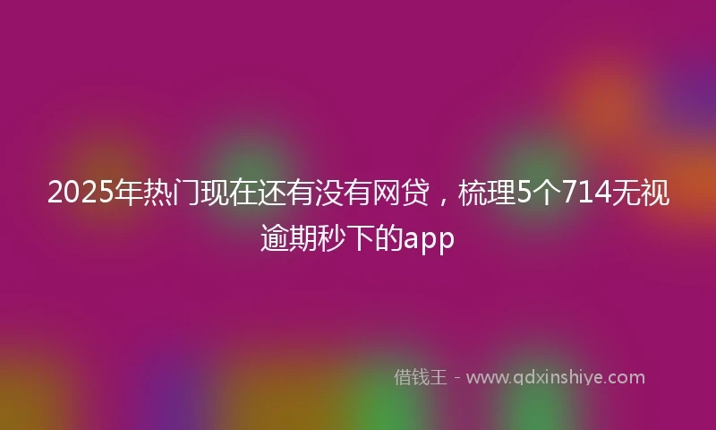 2025年热门现在还有没有网贷，梳理5个714无视逾期秒下的app