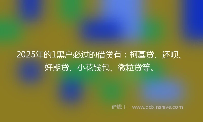 2025年的1黑户必过的借贷有：柯基贷、还呗、好期贷、小花钱包、微粒贷等。
