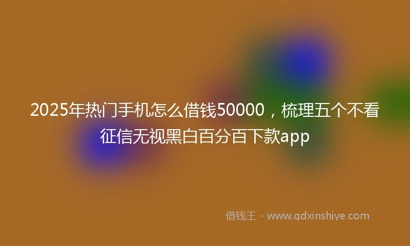 2025年热门手机怎么借钱50000，梳理五个不看征信无视黑白百分百下款app