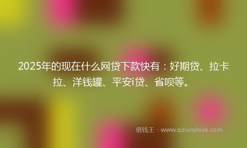 2025年的现在什么网贷下款快有：好期贷、拉卡拉、洋钱罐、平安i贷、省呗等。