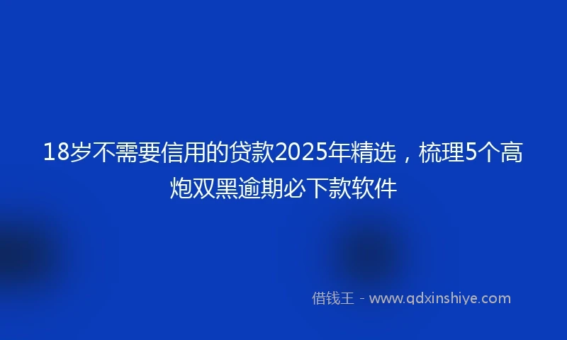 18岁不需要信用的贷款2025年精选，梳理5个高炮双黑逾期必下款软件