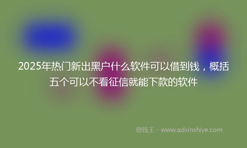 2025年热门新出黑户什么软件可以借到钱，概括五个可以不看征信就能下款的软件
