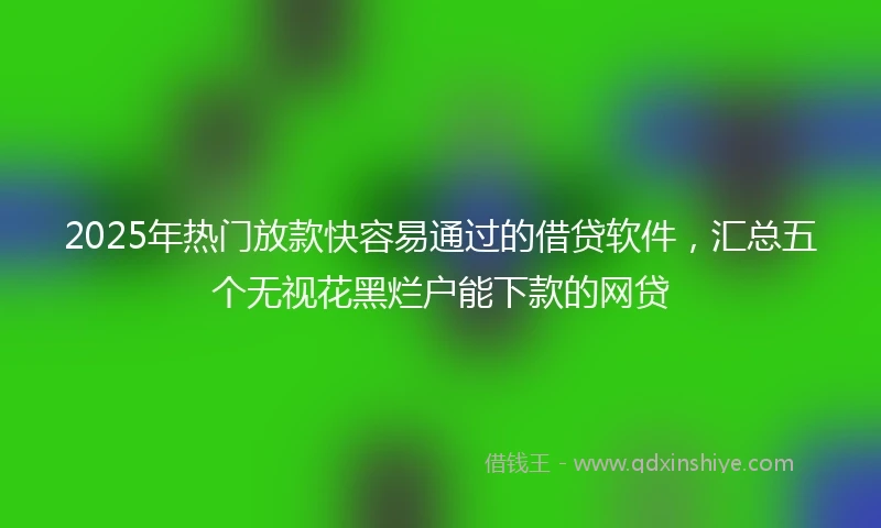 2025年热门放款快容易通过的借贷软件，汇总五个无视花黑烂户能下款的网贷