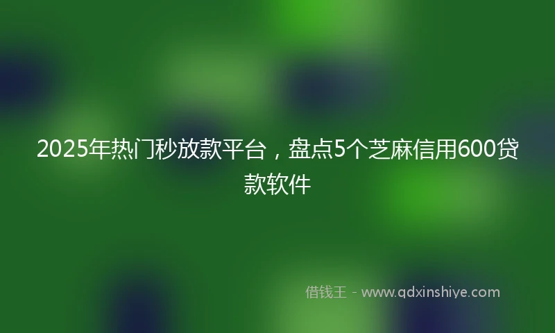 2025年热门秒放款平台，盘点5个芝麻信用600贷款软件