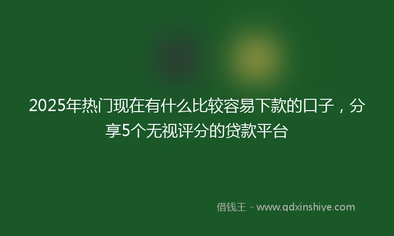 2025年热门现在有什么比较容易下款的口子，分享5个无视评分的贷款平台
