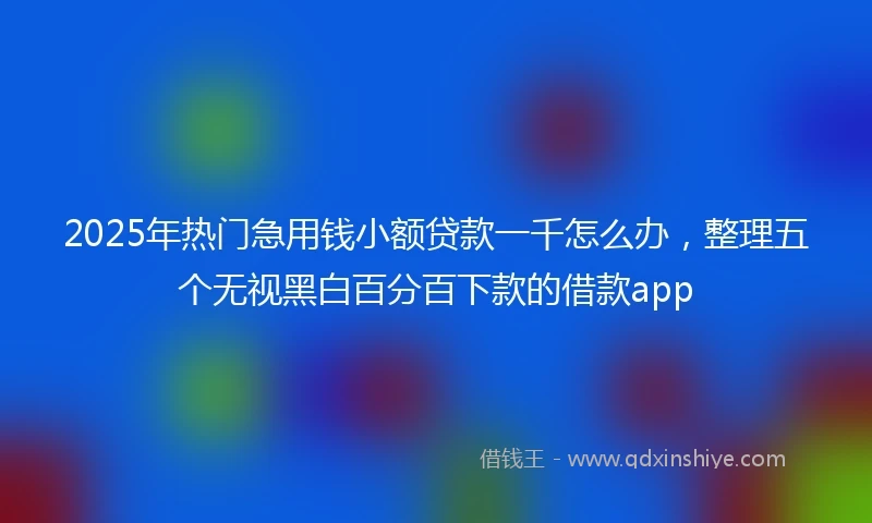 2025年热门急用钱小额贷款一千怎么办，整理五个无视黑白百分百下款的借款app