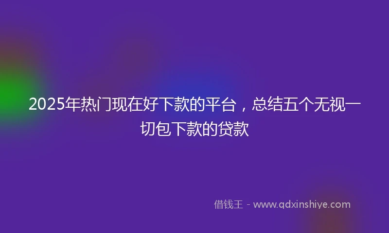 2025年热门现在好下款的平台,总结五个无视一切包下款的贷款