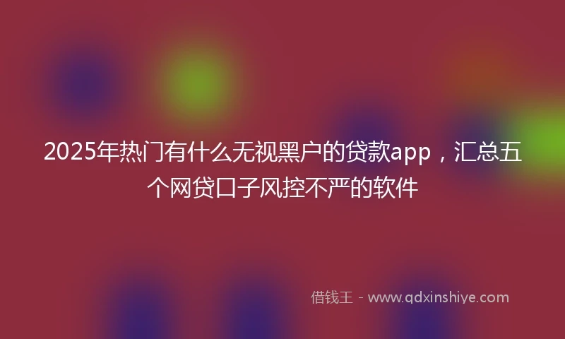 2025年热门有什么无视黑户的贷款app，汇总五个网贷口子风控不严的软件