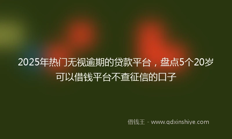 2025年热门无视逾期的贷款平台，盘点5个20岁可以借钱平台不查征信的口子