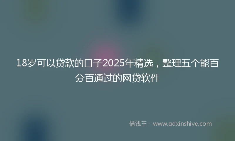 18岁可以贷款的口子2025年精选，整理五个能百分百通过的网贷软件