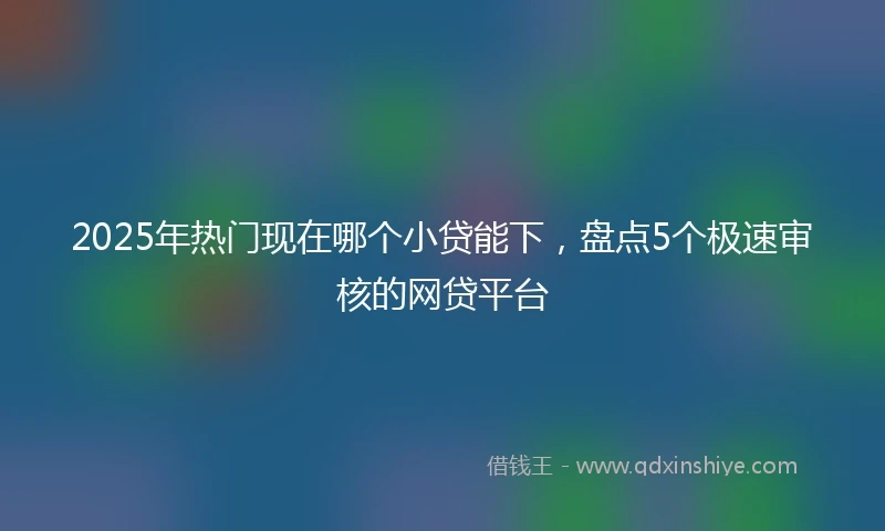 2025年热门现在哪个小贷能下，盘点5个极速审核的网贷平台