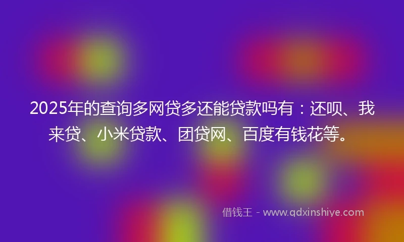 2025年的查询多网贷多还能贷款吗有：还呗、我来贷、小米贷款、团贷网、百度有钱花等。