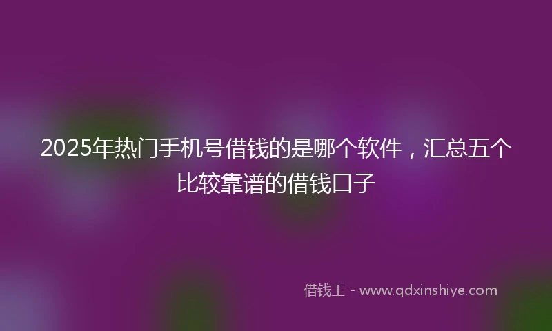 2025年热门手机号借钱的是哪个软件，汇总五个比较靠谱的借钱口子