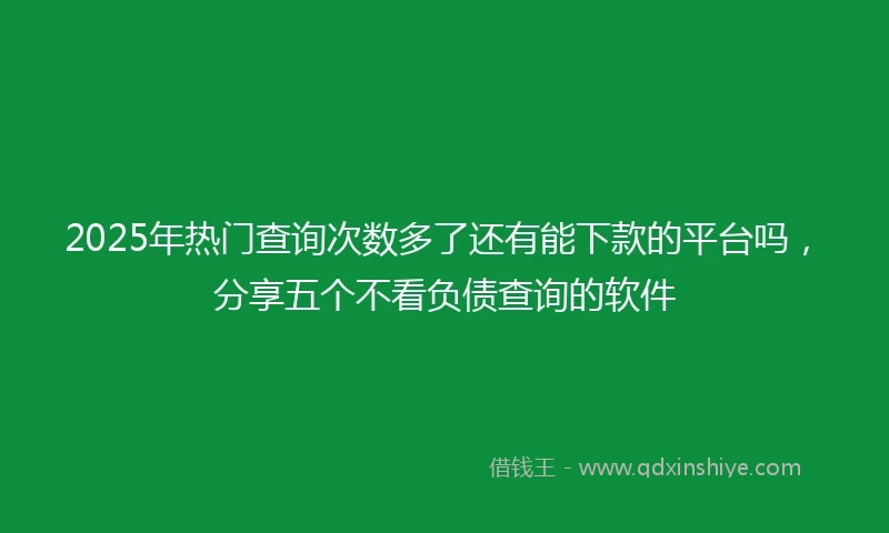 2025年热门查询次数多了还有能下款的平台吗，分享五个不看负债查询的软件