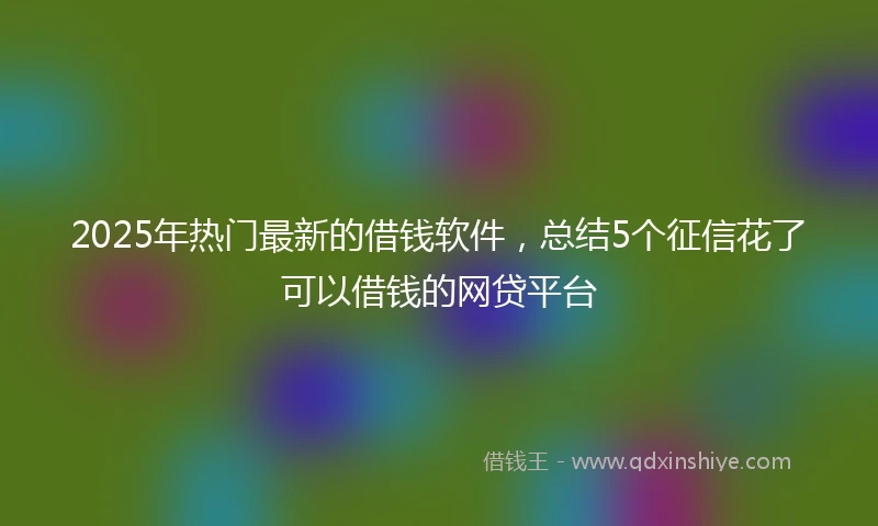 2025年热门最新的借钱软件，总结5个征信花了可以借钱的网贷平台