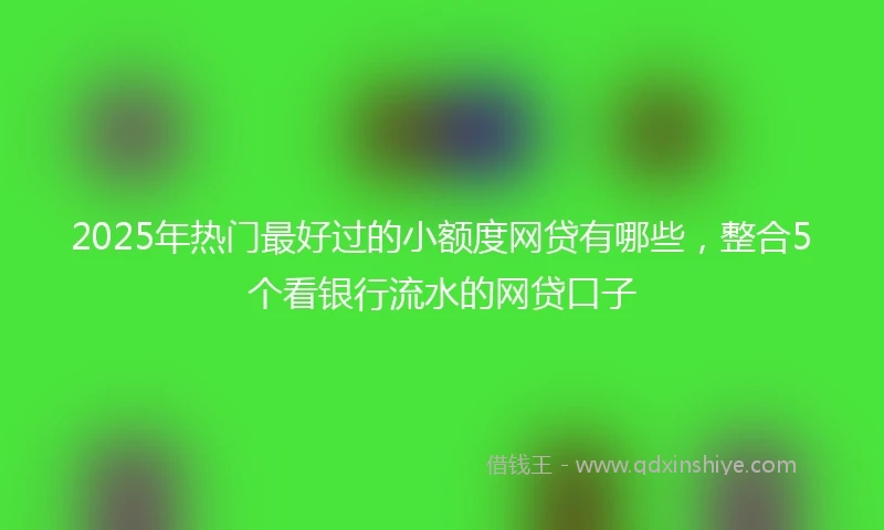 2025年热门最好过的小额度网贷有哪些，整合5个看银行流水的网贷口子