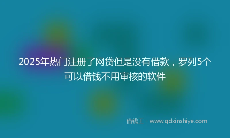 2025年热门注册了网贷但是没有借款，罗列5个可以借钱不用审核的软件