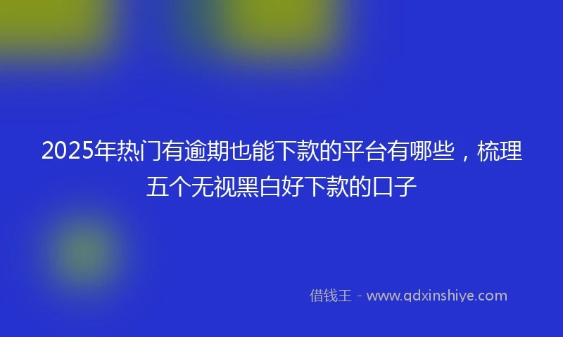 2025年热门有逾期也能下款的平台有哪些，梳理五个无视黑白好下款的口子