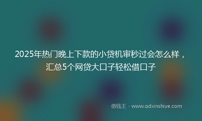 2025年热门晚上下款的小贷机审秒过会怎么样，汇总5个网贷大口子轻松借口子