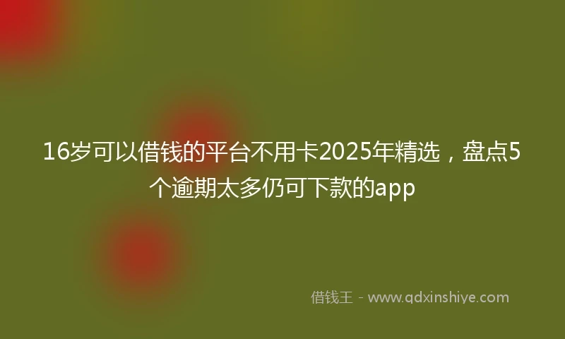 16岁可以借钱的平台不用卡2025年精选，盘点5个逾期太多仍可下款的app