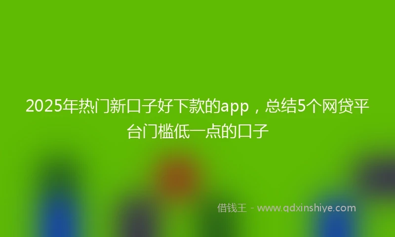 2025年热门新口子好下款的app，总结5个网贷平台门槛低一点的口子