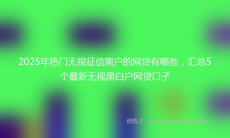 2025年热门无视征信黑户的网贷有哪些，汇总5个最新无视黑白户网贷口子