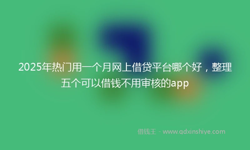 2025年热门用一个月网上借贷平台哪个好，整理五个可以借钱不用审核的app