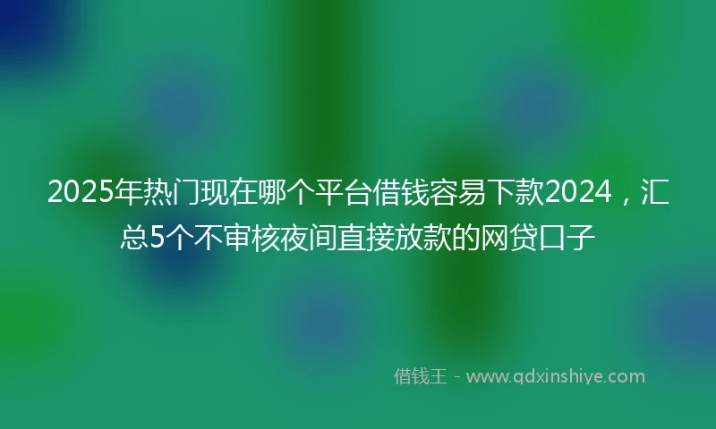 2025年热门现在哪个平台借钱容易下款2024，汇总5个不审核夜间直接放款的网贷口子