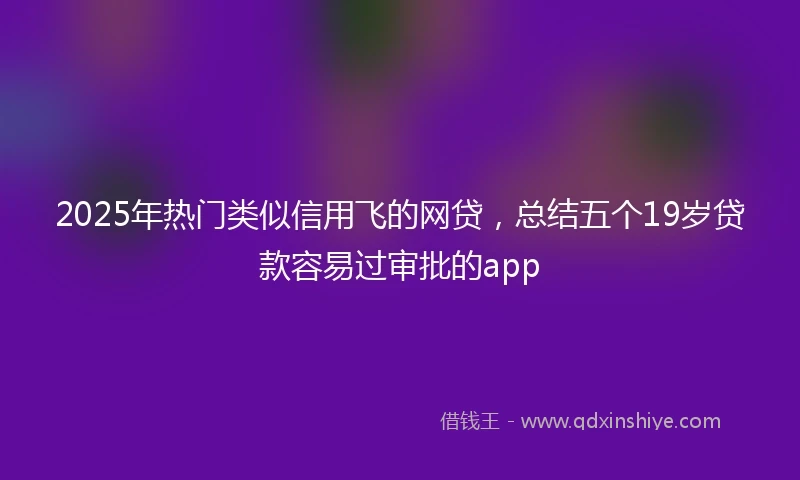 2025年热门类似信用飞的网贷，总结五个19岁贷款容易过审批的app