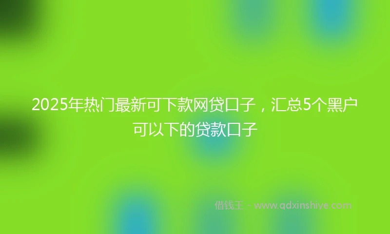 2025年热门最新可下款网贷口子，汇总5个黑户可以下的贷款口子