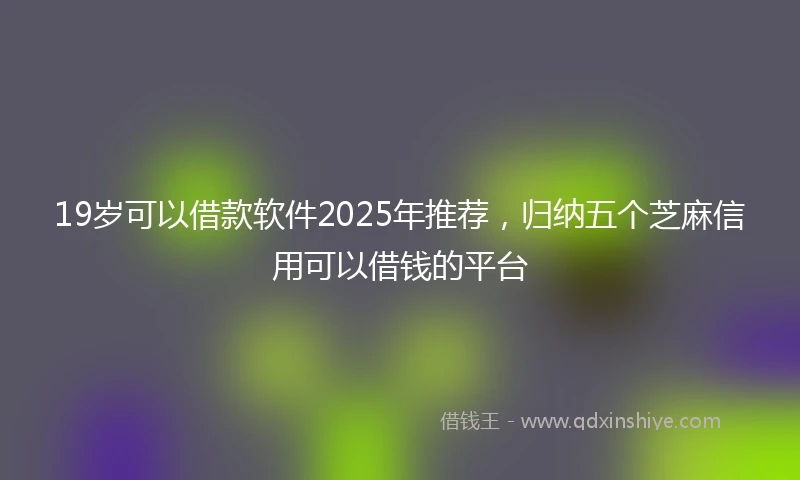 19岁可以借款软件2025年推荐，归纳五个芝麻信用可以借钱的平台