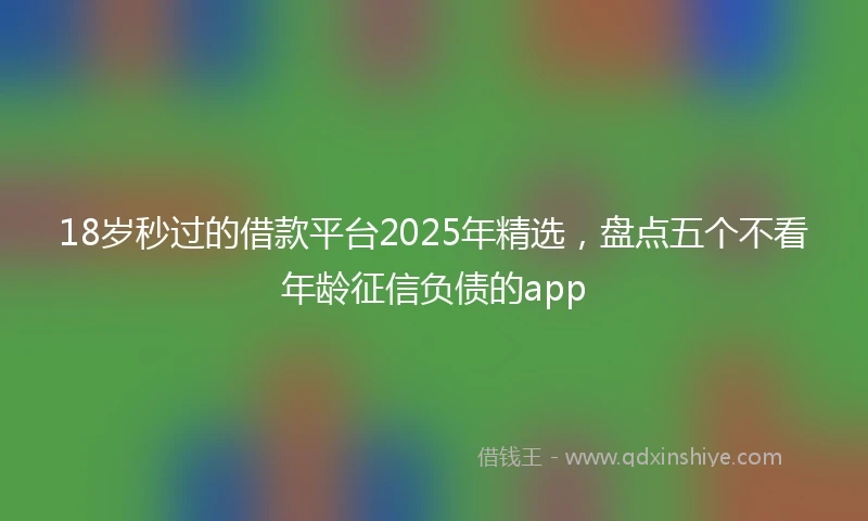 18岁秒过的借款平台2025年精选，盘点五个不看年龄征信负债的app
