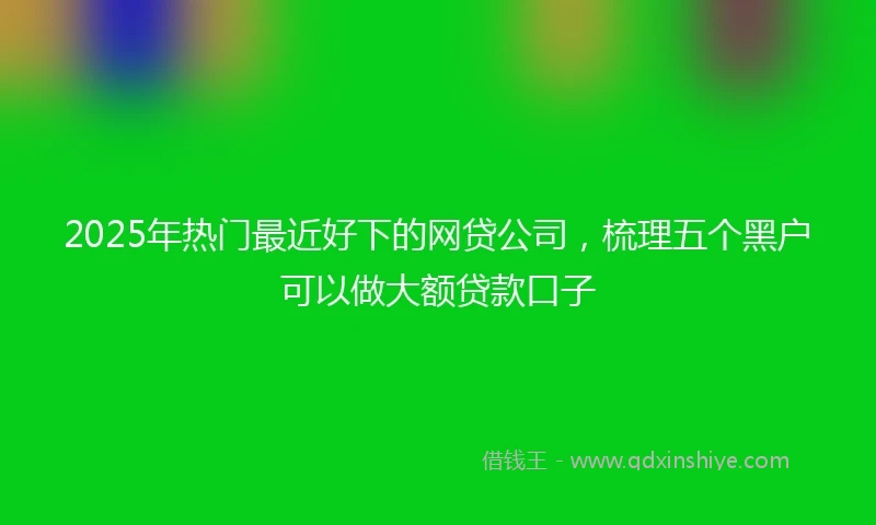 2025年热门最近好下的网贷公司，梳理五个黑户可以做大额贷款口子