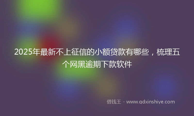 2025年最新不上征信的小额贷款有哪些，梳理五个网黑逾期下款软件