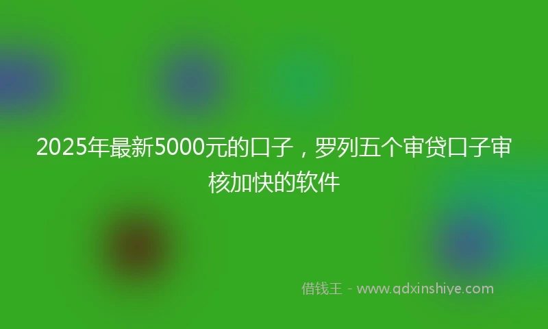 2025年最新5000元的口子，罗列五个审贷口子审核加快的软件