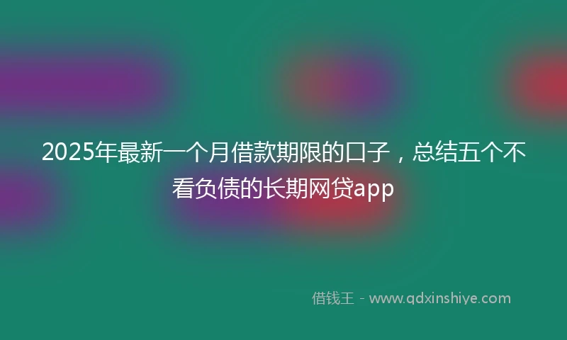 2025年最新一个月借款期限的口子，总结五个不看负债的长期网贷app