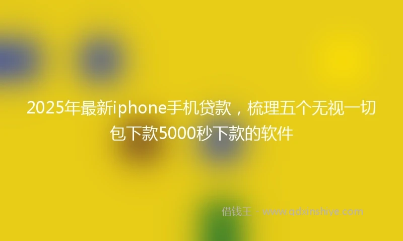 2025年最新iphone手机贷款，梳理五个无视一切包下款5000秒下款的软件