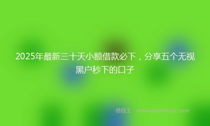 2025年最新三十天小额借款必下，分享五个无视黑户秒下的口子
