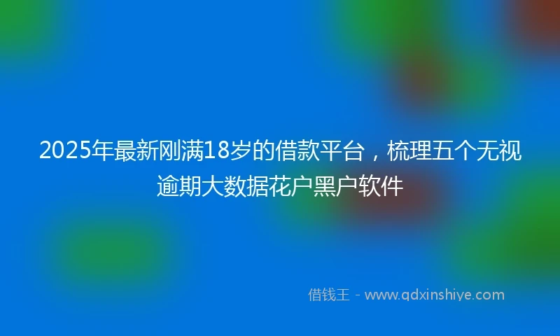 2025年最新刚满18岁的借款平台，梳理五个无视逾期大数据花户黑户软件